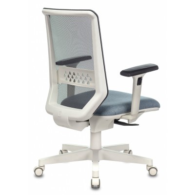 Кресло руководителя Бюрократ EXPERT серый сиденье голубой 38-405 сетка, ткань с подголов. крестовина пластик пластик белый