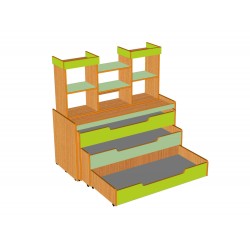Кровать детская трехъярусная "Форт-3" выкатная (Серия РТ)